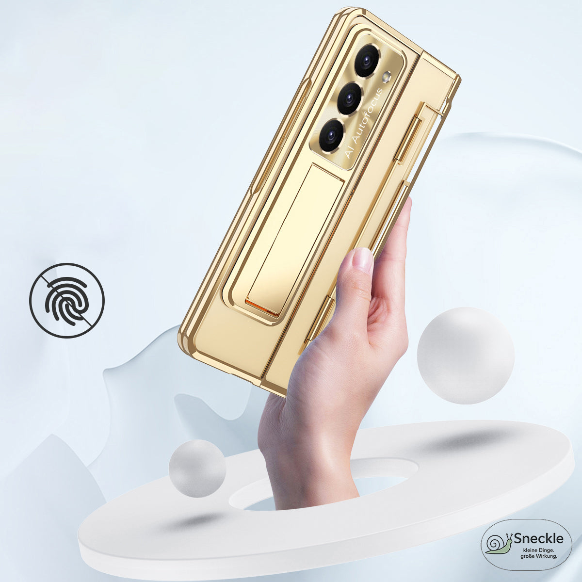 Galaxy Z Fold5 5G Stoßfeste Hülle mit Kickstand – Faltbares Hardcase aus PC-Kunststoff