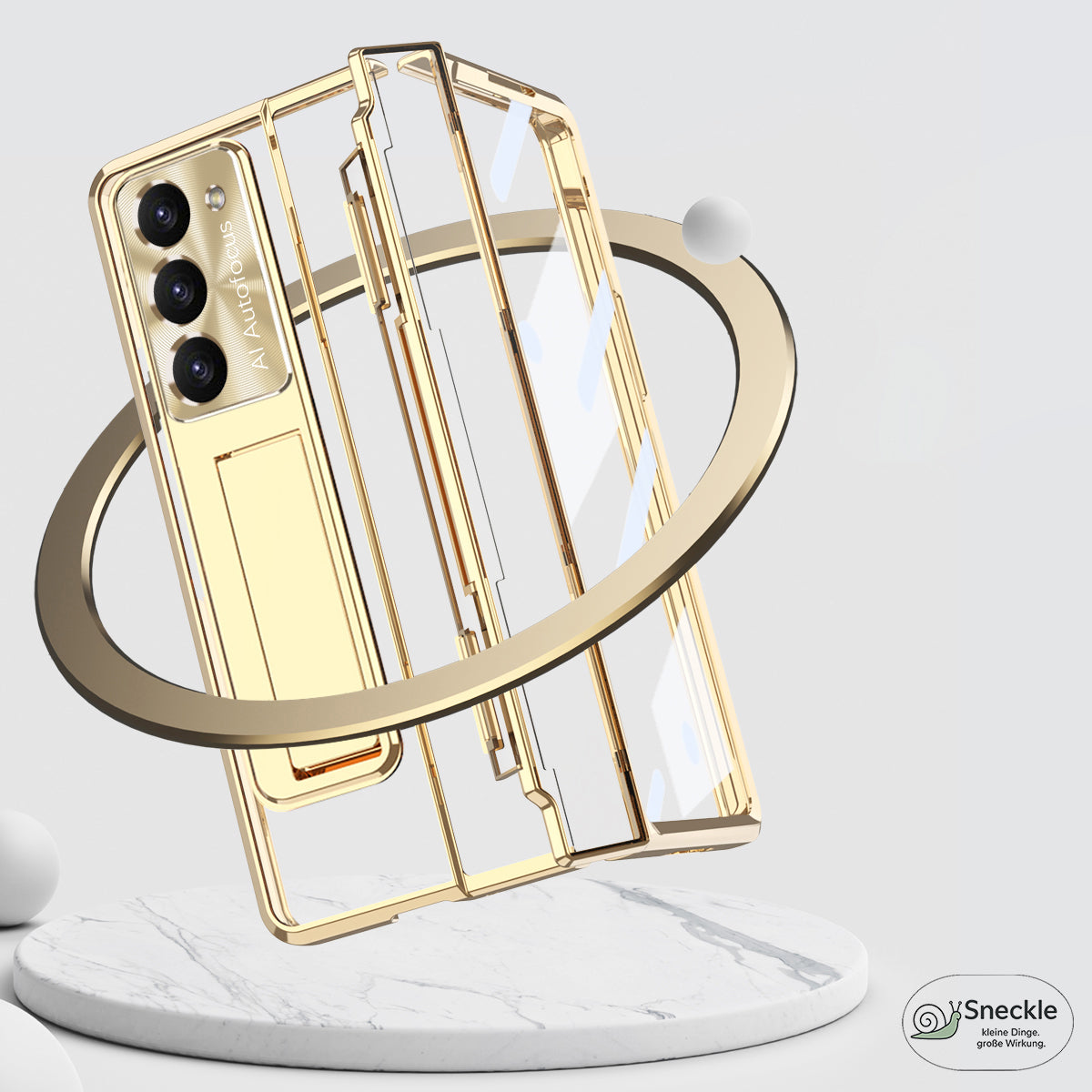 Galaxy Z Fold5 5G Stoßfeste Hülle mit Kickstand – Faltbares Hardcase aus PC-Kunststoff