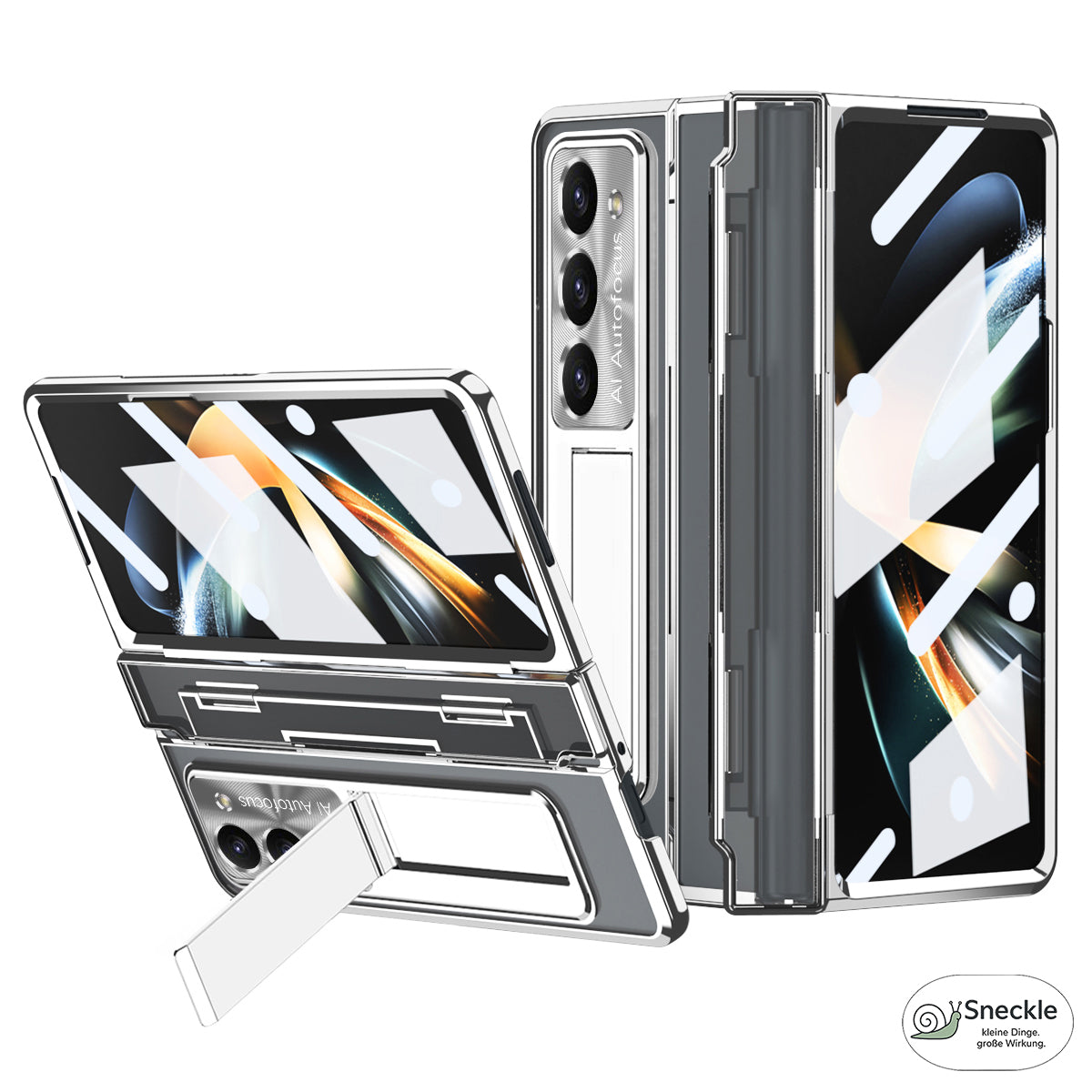 Galaxy Z Fold5 5G Stoßfeste Hülle mit Kickstand – Faltbares Hardcase aus PC-Kunststoff