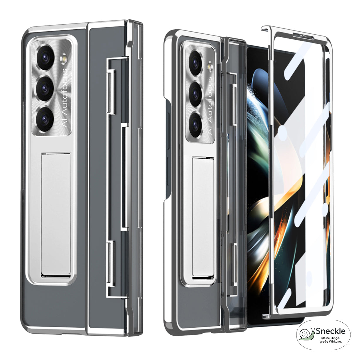 Galaxy Z Fold5 5G Stoßfeste Hülle mit Kickstand – Faltbares Hardcase aus PC-Kunststoff