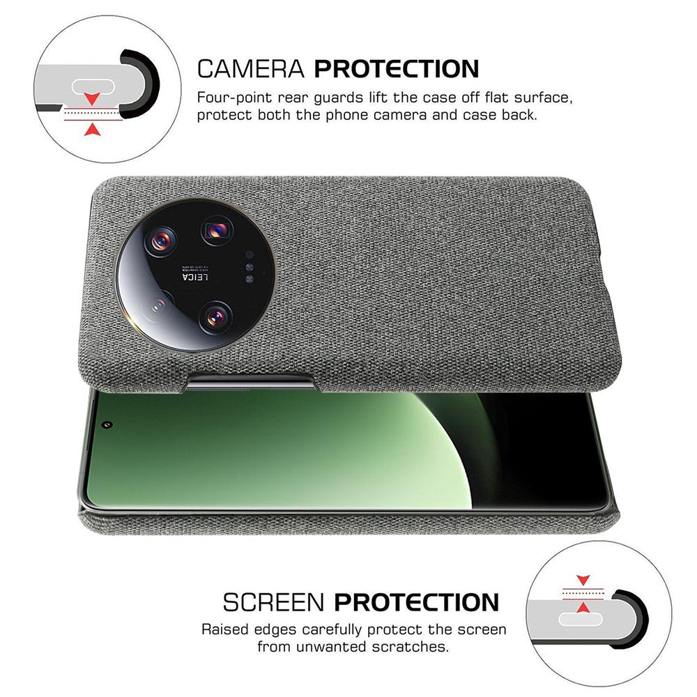 Anti-scratch Cell Phone Case for Xiaomi 13 Ultra , Cloth+Hard PC Protective Phone Cover