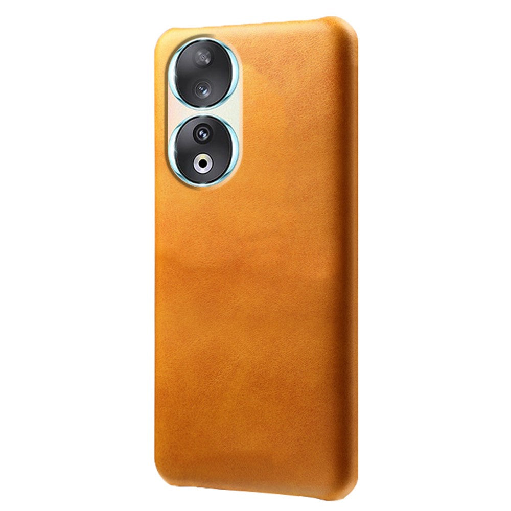 For Honor 90 PU Leather Coated Hard PC Cover Calf Texture Shockproof Phone Case