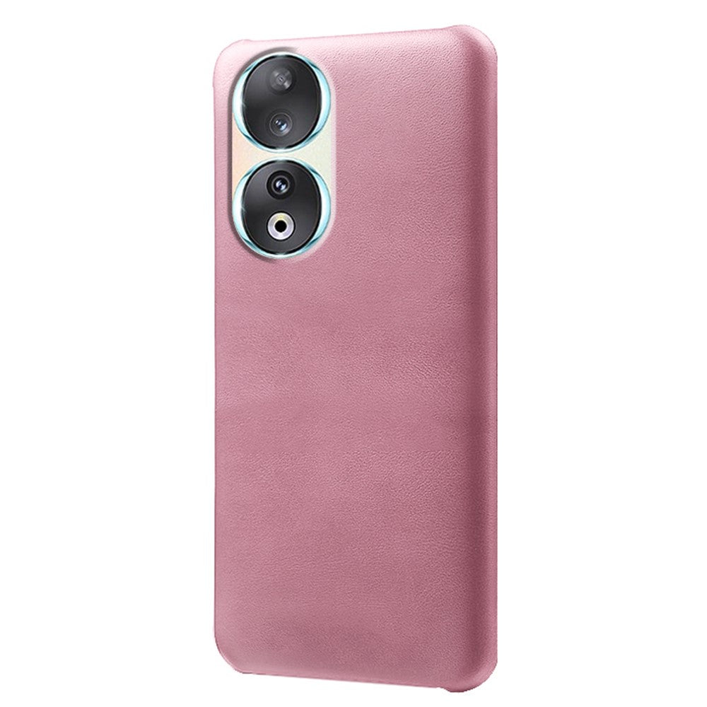 For Honor 90 PU Leather Coated Hard PC Cover Calf Texture Shockproof Phone Case