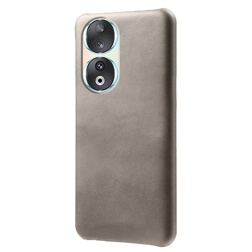 For Honor 90 PU Leather Coated Hard PC Cover Calf Texture Shockproof Phone Case