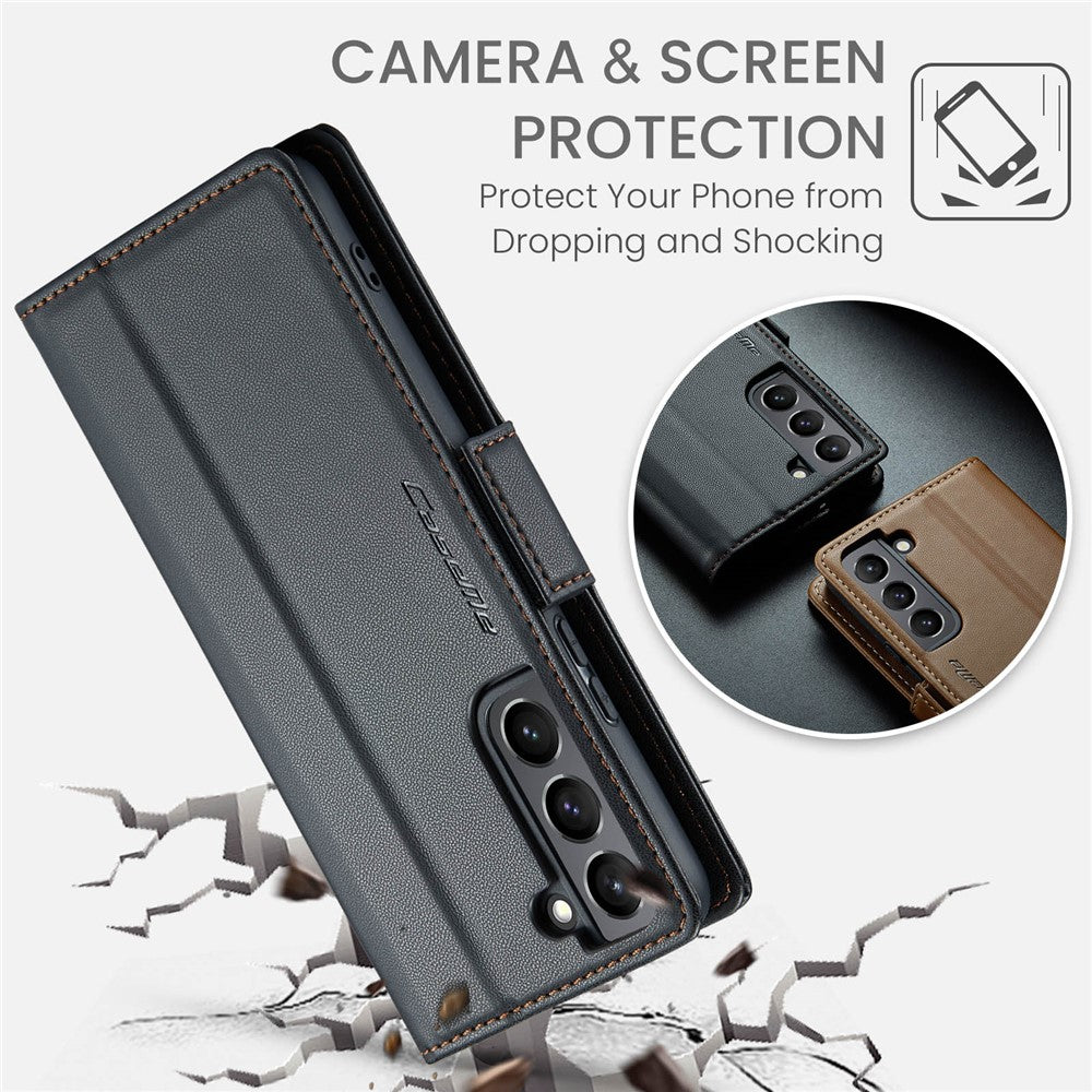 Galaxy S21 Plus 5G Glänzende Wallet-Hülle – RFID-Schutz & Ständer