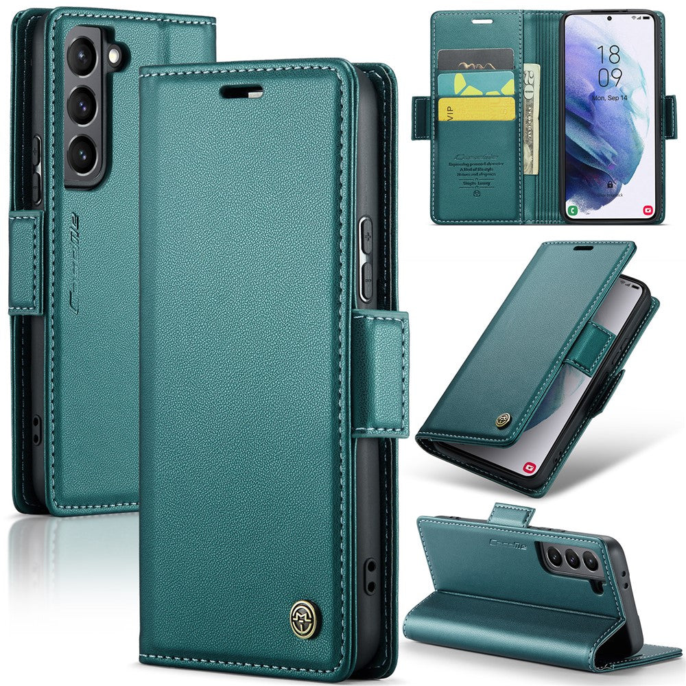 Galaxy S21 Plus 5G Glänzende Wallet-Hülle – RFID-Schutz & Ständer