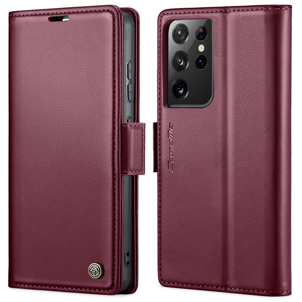 Galaxy S21 Ultra 5G Glänzende Wallet-Hülle – RFID-Schutz & Ständer