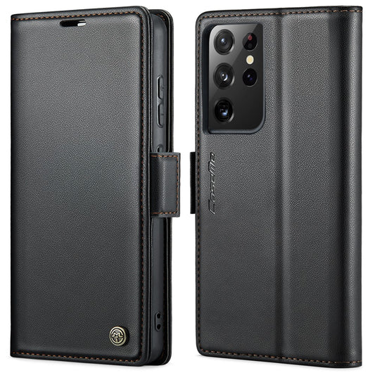 Galaxy S21 Ultra 5G Glänzende Wallet-Hülle – RFID-Schutz & Ständer