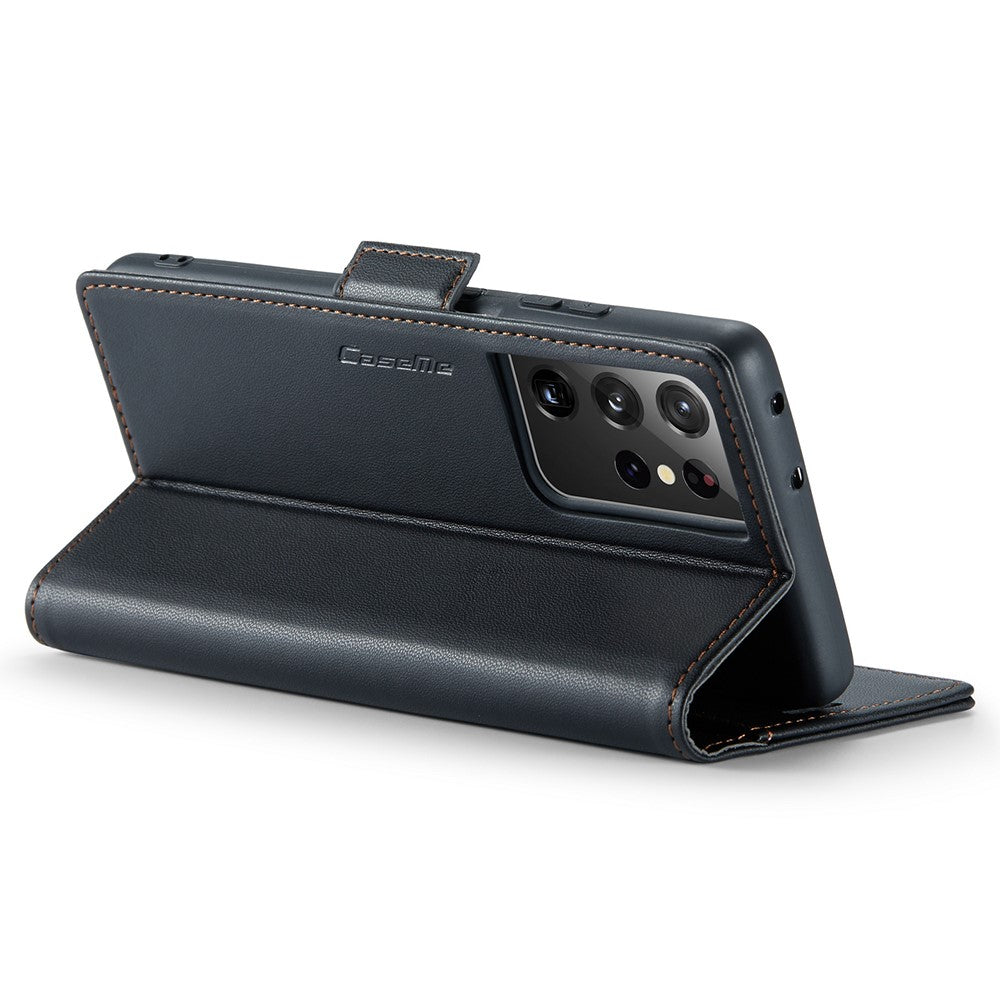 Galaxy S21 Ultra 5G Glänzende Wallet-Hülle – RFID-Schutz & Ständer