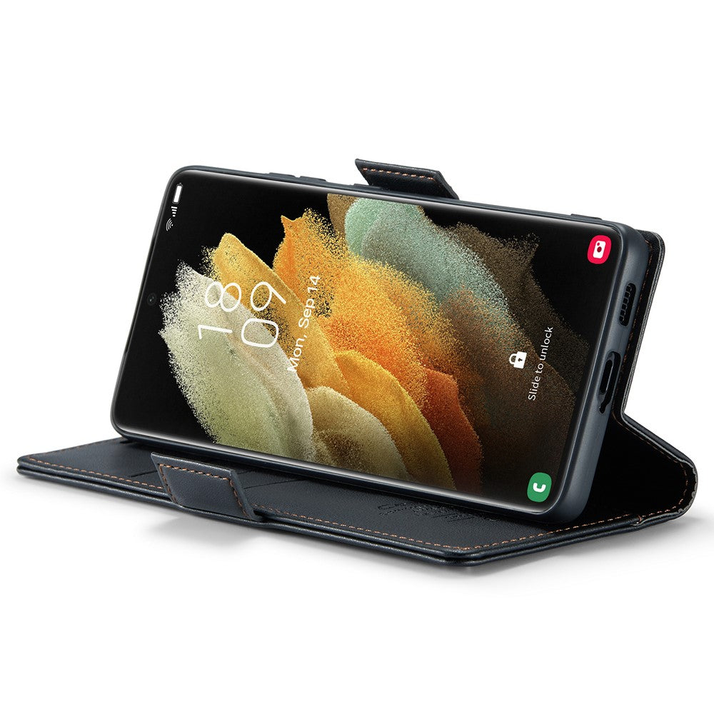 Galaxy S21 Ultra 5G Glänzende Wallet-Hülle – RFID-Schutz & Ständer