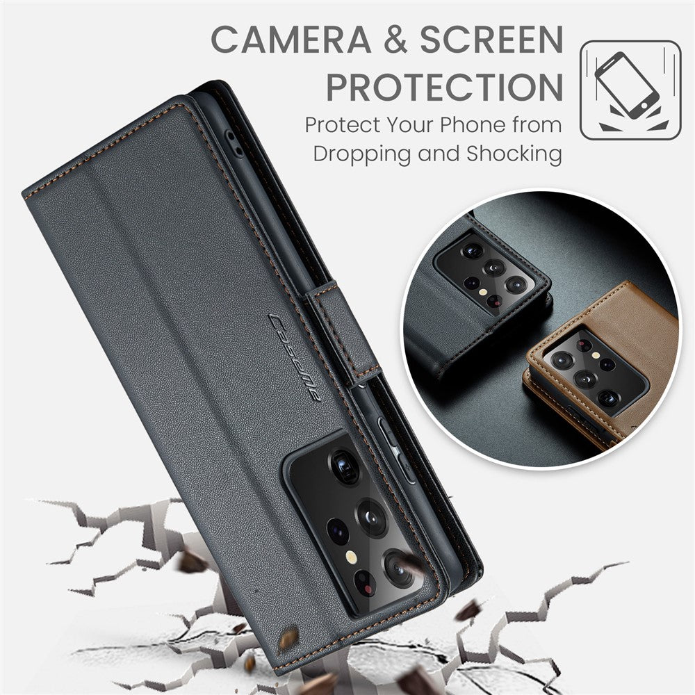 Galaxy S21 Ultra 5G Glänzende Wallet-Hülle – RFID-Schutz & Ständer