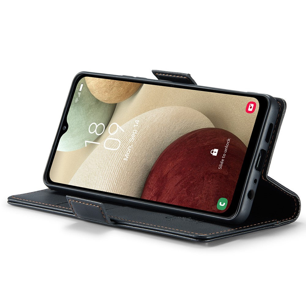 Galaxy A12 Glänzende Wallet-Hülle – RFID-Schutz & Ständer