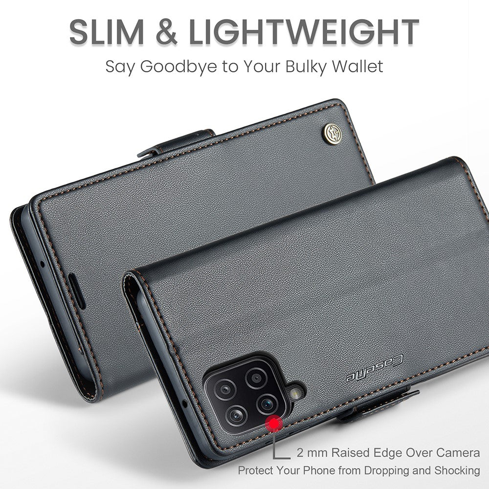Galaxy A12 Glänzende Wallet-Hülle – RFID-Schutz & Ständer