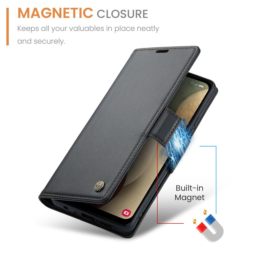 Galaxy A12 Glänzende Wallet-Hülle – RFID-Schutz & Ständer