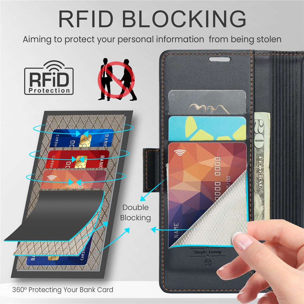 Galaxy A12 Glänzende Wallet-Hülle – RFID-Schutz & Ständer