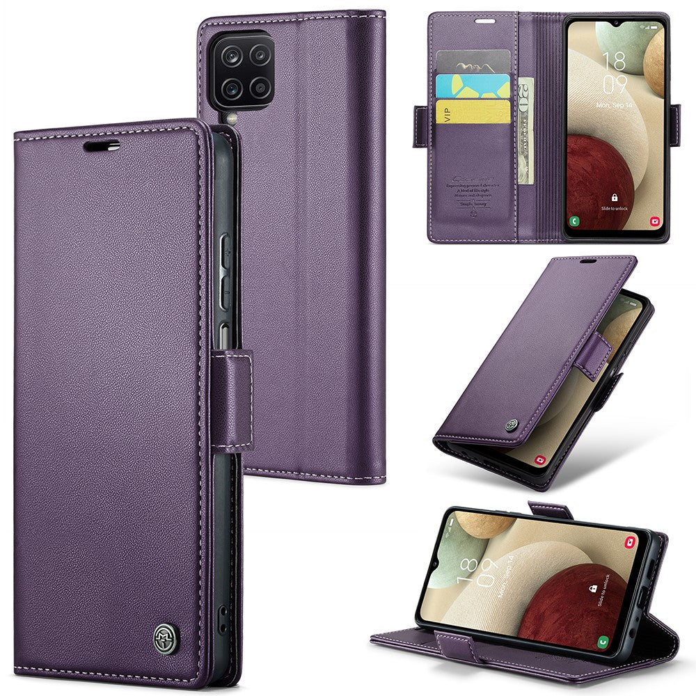 Galaxy A12 Glänzende Wallet-Hülle – RFID-Schutz & Ständer