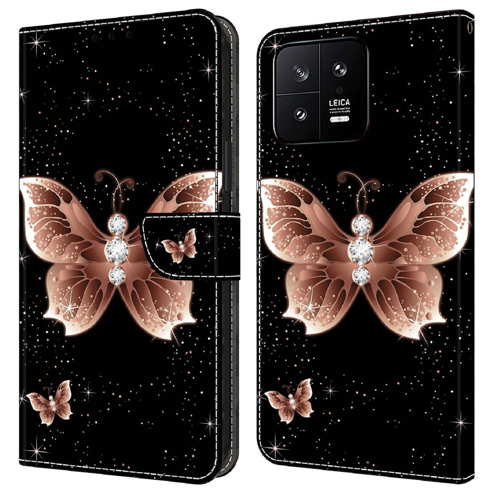 For Xiaomi 13 3D Pattern Printing Wallet Case PU Leather Stand Flip Protective Phone Cover