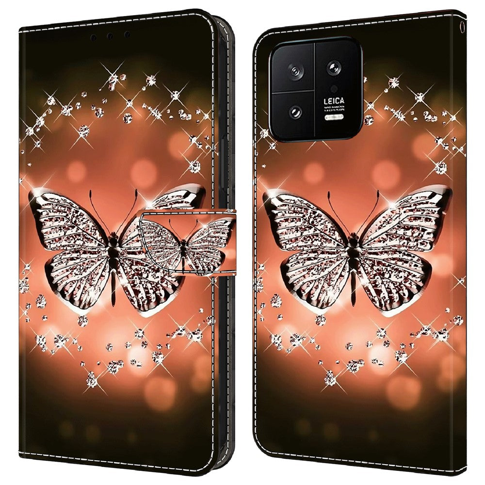 For Xiaomi 13 3D Pattern Printing Wallet Case PU Leather Stand Flip Protective Phone Cover