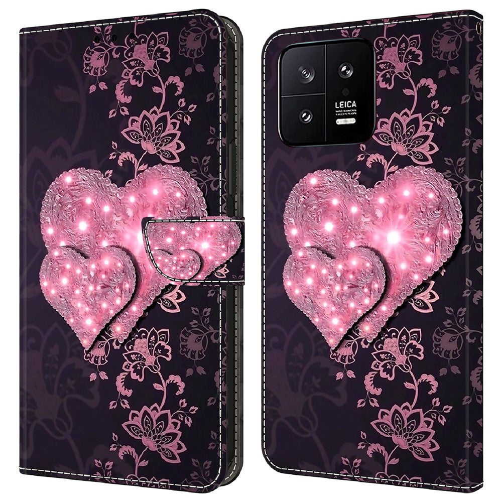 For Xiaomi 13 3D Pattern Printing Wallet Case PU Leather Stand Flip Protective Phone Cover