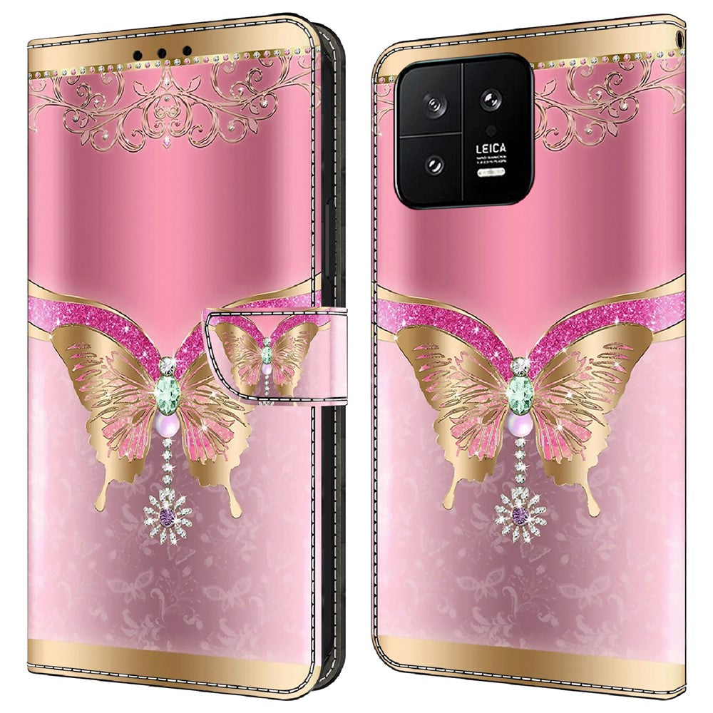 For Xiaomi 13 3D Pattern Printing Wallet Case PU Leather Stand Flip Protective Phone Cover