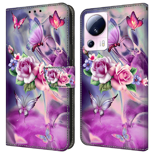 Xiaomi Civi 2 5G / Xiaomi 13 Lite Wallet-Handyhülle – Civi 2 5G PU-Leder-, 3D-Musterdruck, Ständer, Flip--Abdeckung