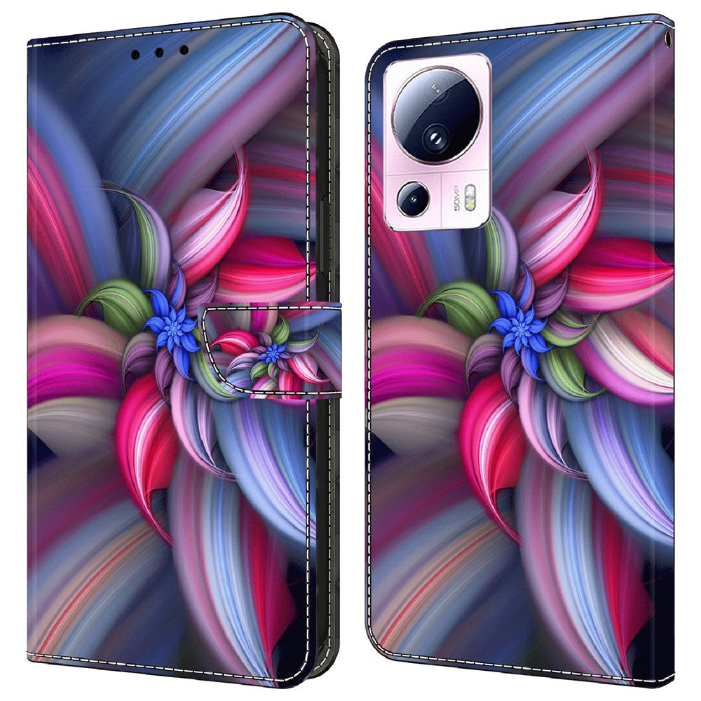 For Xiaomi 13 Lite / Civi 2 5G PU Leather Phone Case 3D Pattern Printing Stand Flip Wallet Cover