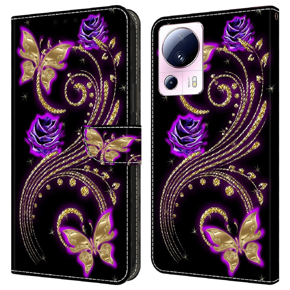 For Xiaomi 13 Lite / Civi 2 5G PU Leather Phone Case 3D Pattern Printing Stand Flip Wallet Cover