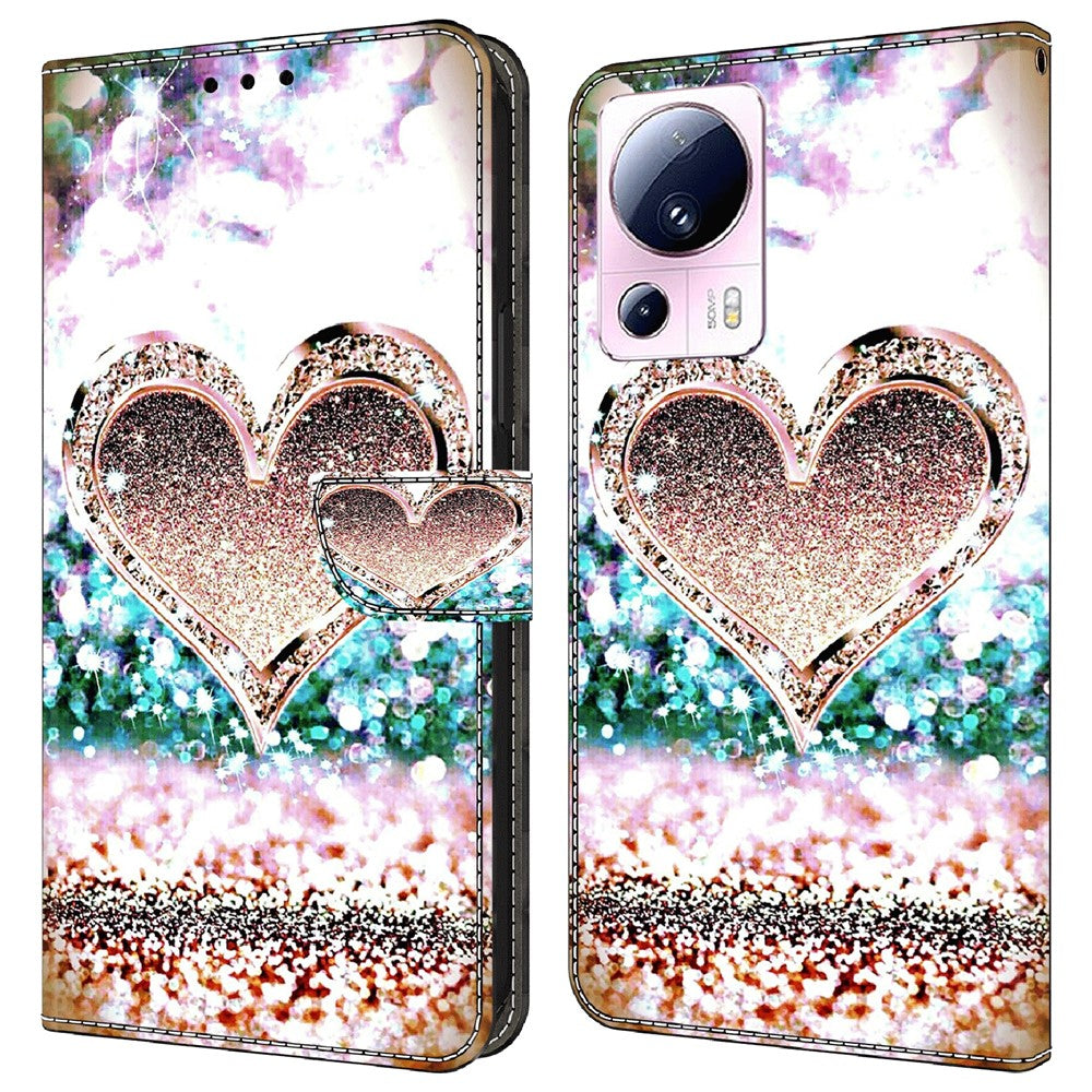 For Xiaomi 13 Lite / Civi 2 5G PU Leather Phone Case 3D Pattern Printing Stand Flip Wallet Cover
