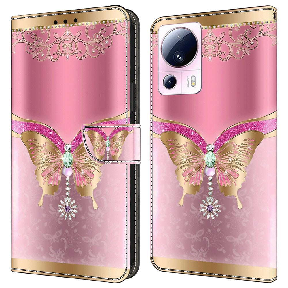 For Xiaomi 13 Lite / Civi 2 5G PU Leather Phone Case 3D Pattern Printing Stand Flip Wallet Cover