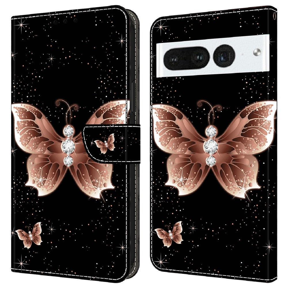 Pixel 7 Pro 5G Wallet-Hülle – Mit 3D-Muster, Kartenfächer & Ständer