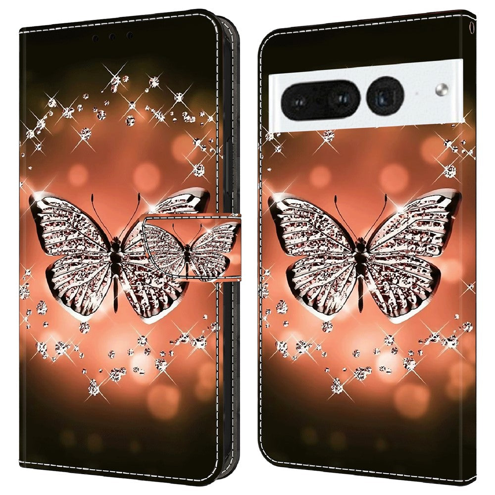 Pixel 7 Pro 5G Wallet-Hülle – Mit 3D-Muster, Kartenfächer & Ständer