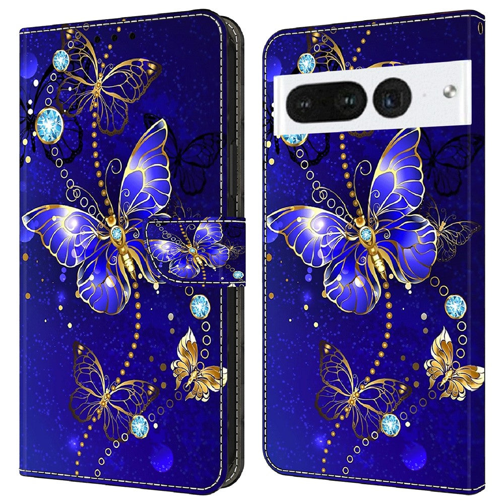 Pixel 7 Pro 5G Wallet-Hülle – Mit 3D-Muster, Kartenfächer & Ständer