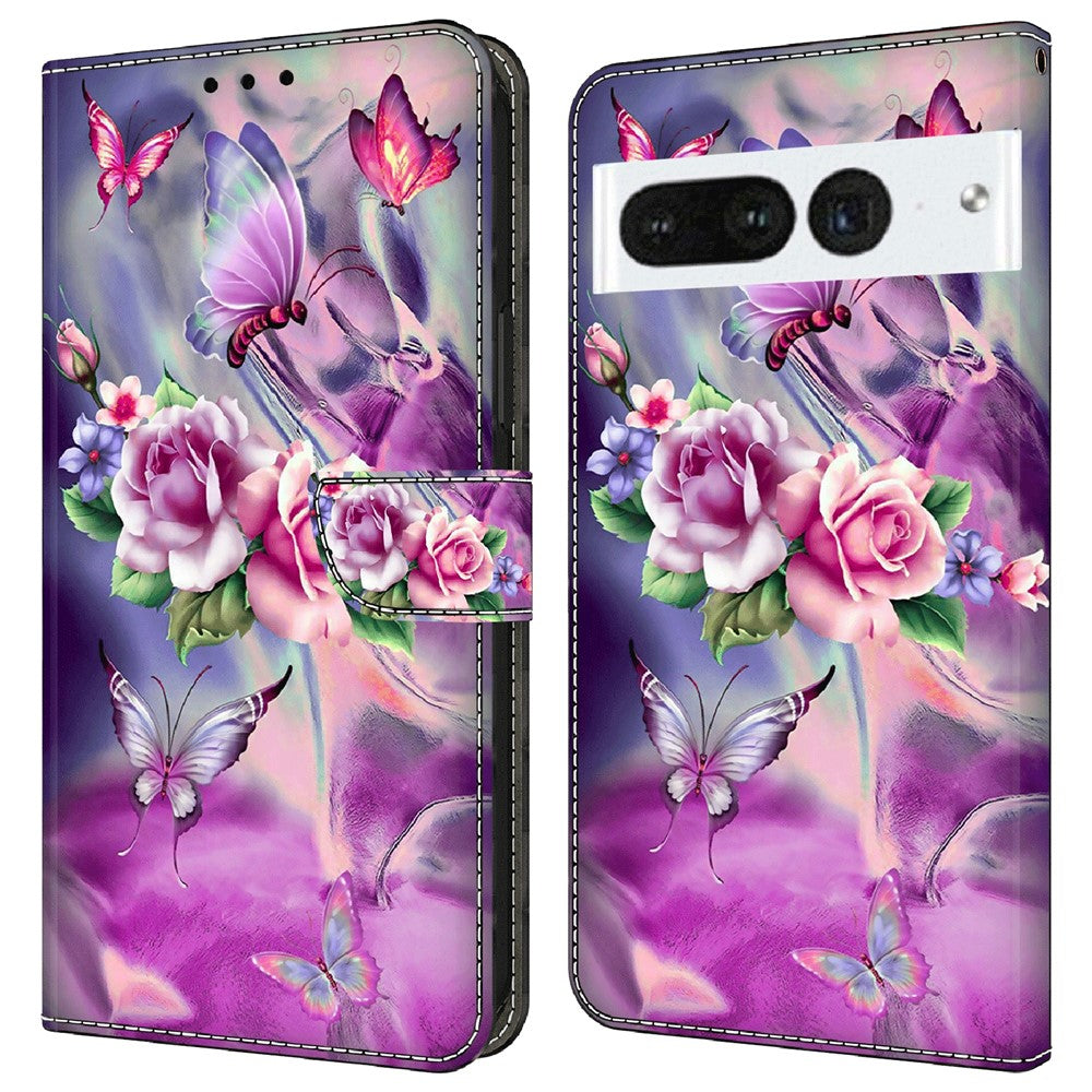 Pixel 7 Pro 5G Wallet-Hülle – Mit 3D-Muster, Kartenfächer & Ständer