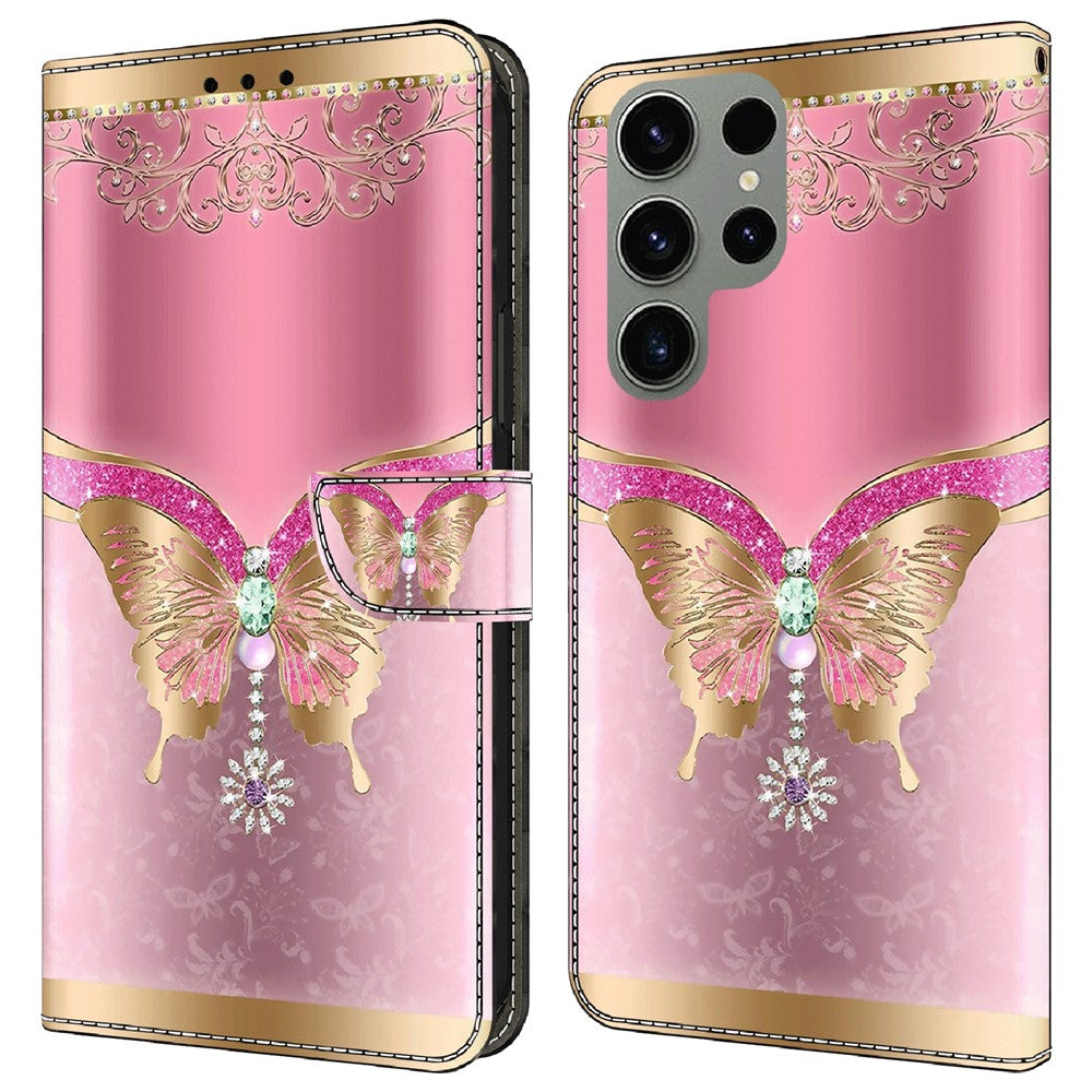 Galaxy S23 Ultra Wallet-Hülle – Mit 3D-Muster, Kartenfächer & Ständer