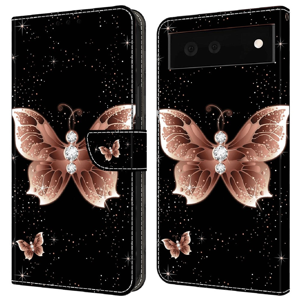 Pixel 6a Wallet-Hülle – Mit 3D-Muster, Kartenfächer & Ständer