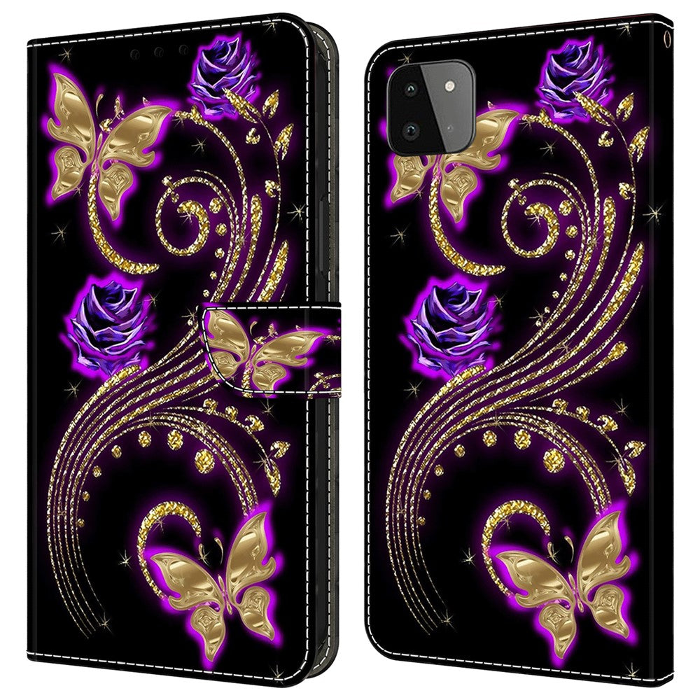 Galaxy A22 5G Wallet-Hülle – Mit 3D-Muster, Kartenfächer & Ständer