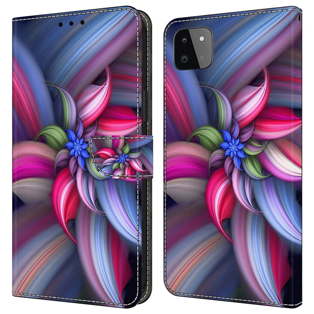 Galaxy A22 5G Wallet-Hülle – Mit 3D-Muster, Kartenfächer & Ständer