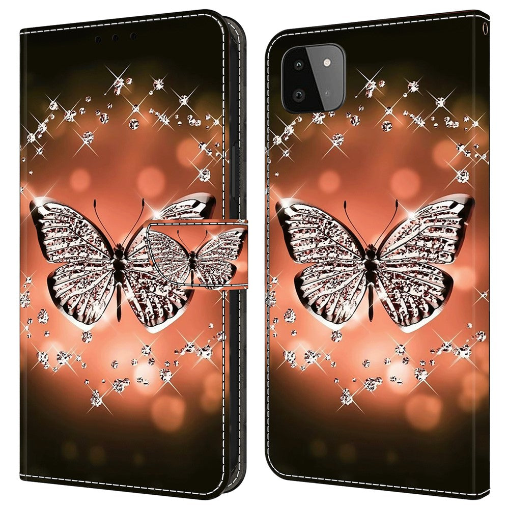 Galaxy A22 5G Wallet-Hülle – Mit 3D-Muster, Kartenfächer & Ständer