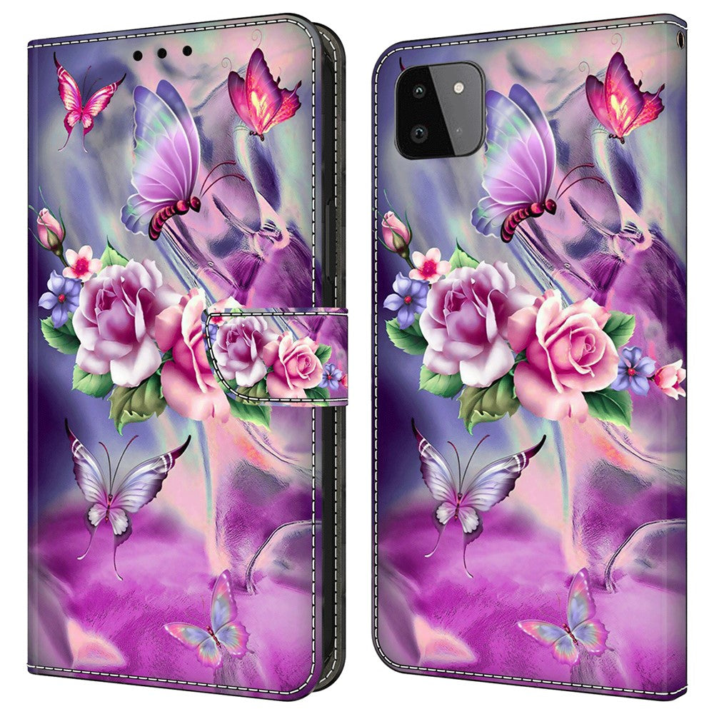 Galaxy A22 5G Wallet-Hülle – Mit 3D-Muster, Kartenfächer & Ständer