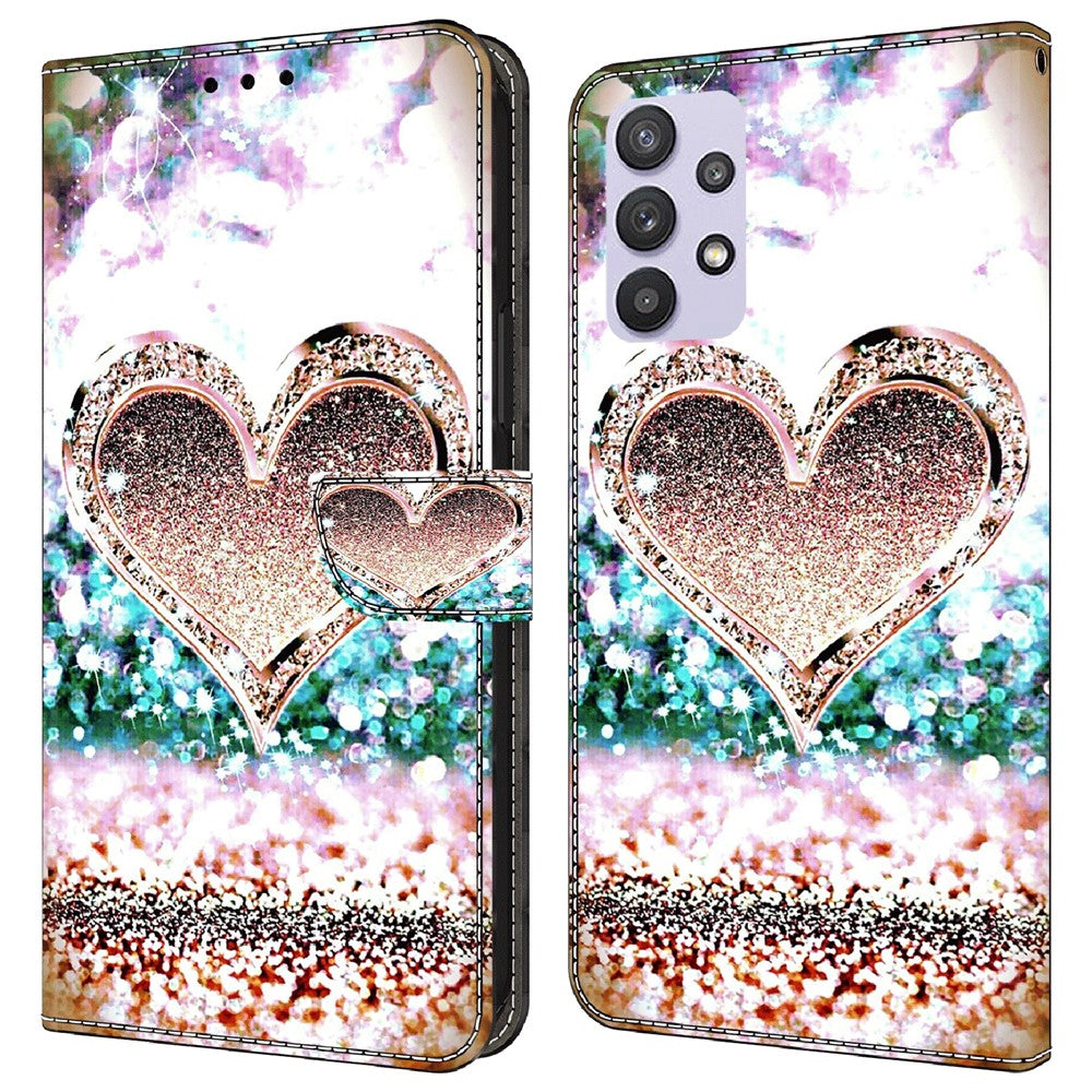 Galaxy A32 5G Wallet-Hülle – Mit 3D-Muster, Kartenfächer & Ständer