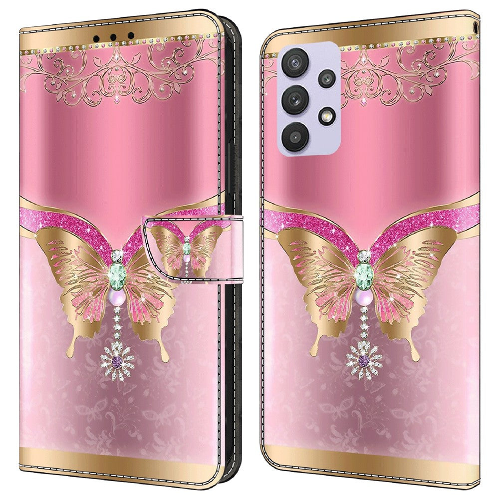 Galaxy A32 5G Wallet-Hülle – Mit 3D-Muster, Kartenfächer & Ständer