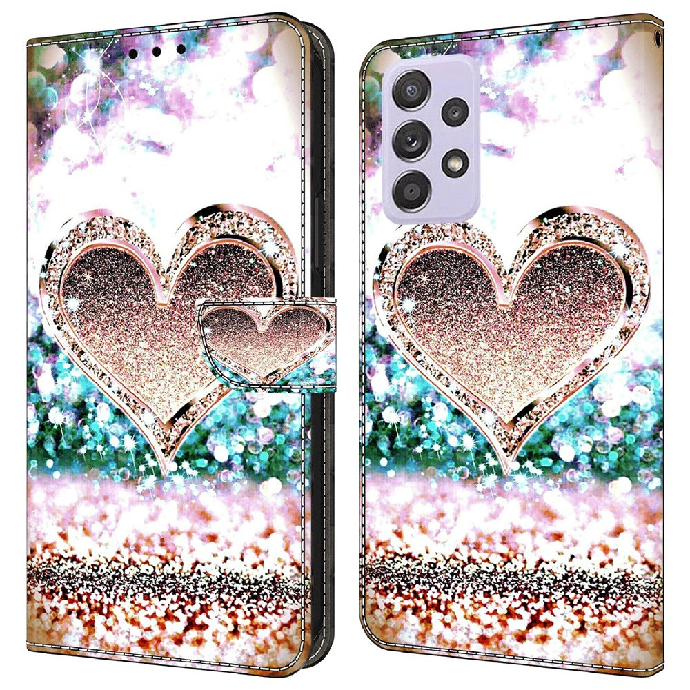 Galaxy A52 4G/5G / A52s 5G Wallet-Hülle – Mit 3D-Muster, Kartenfächer & Ständer