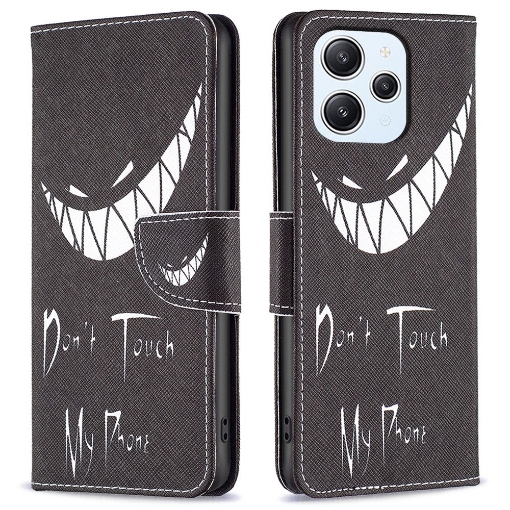 For Xiaomi Redmi 12 4G Pattern Printing PU Leather Cover Anti-drop Wallet Stand Phone Case