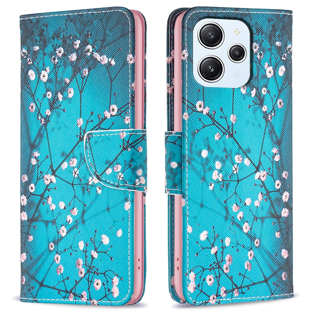 For Xiaomi Redmi 12 4G Pattern Printing PU Leather Cover Anti-drop Wallet Stand Phone Case