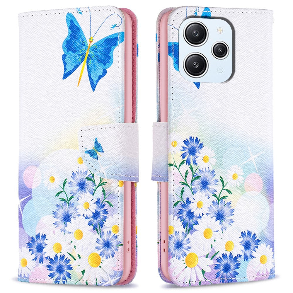 For Xiaomi Redmi 12 4G Pattern Printing PU Leather Cover Anti-drop Wallet Stand Phone Case