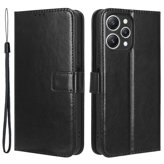 For Xiaomi Redmi 12 4G / 12 5G (Global) / Note 12R 5G / Poco M6 Pro 5G Phone Case Crazy Horse Texture PU Leather Folio Flip Stand Wallet Cover