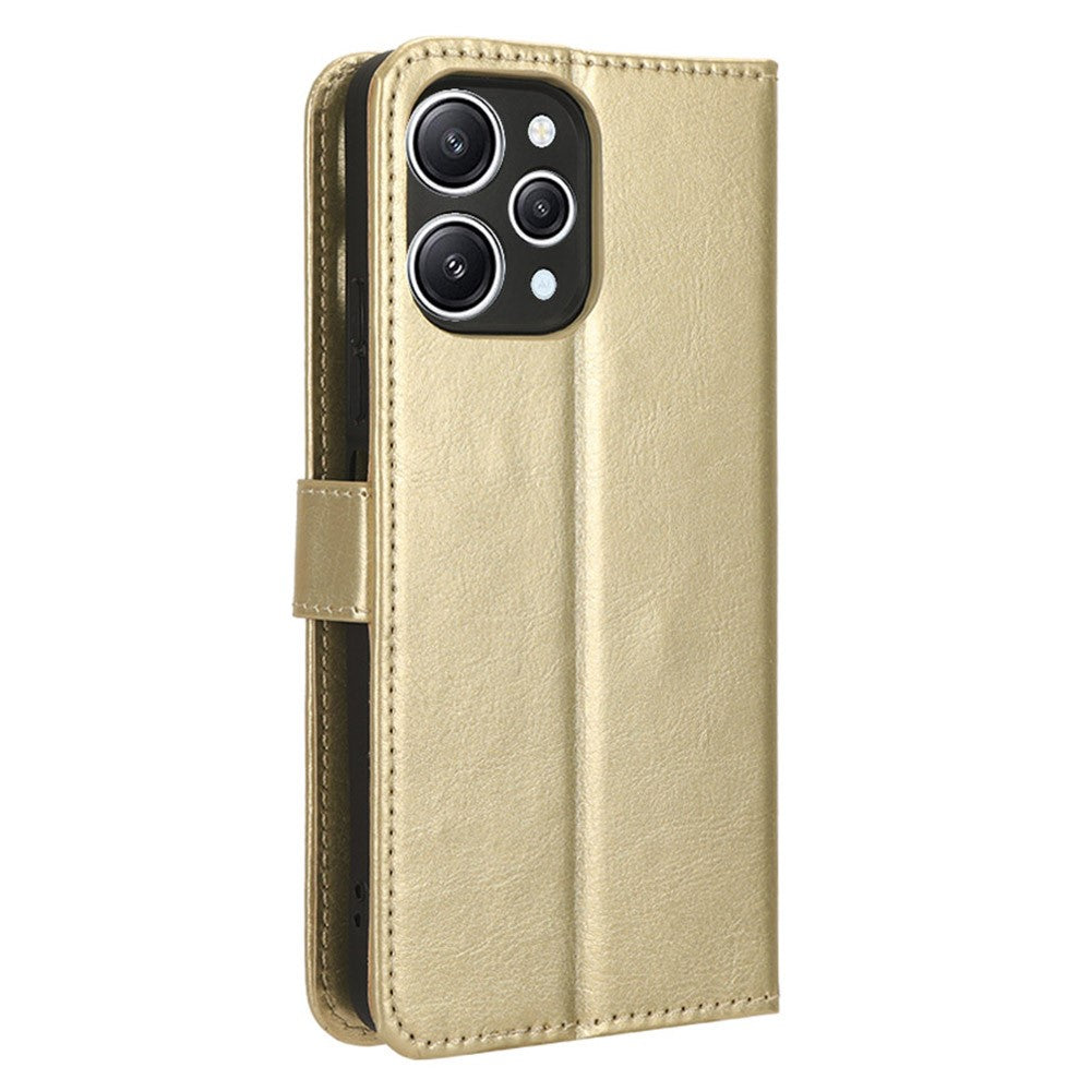 For Xiaomi Redmi 12 4G / 12 5G (Global) / Note 12R 5G / Poco M6 Pro 5G Phone Case Crazy Horse Texture PU Leather Folio Flip Stand Wallet Cover