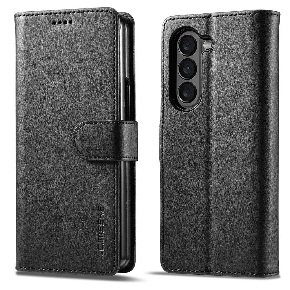 LC.IMEEKE For Samsung Galaxy Z Fold5 5G Wallet Leather Phone Case Stand Calf Texture Phone Cover