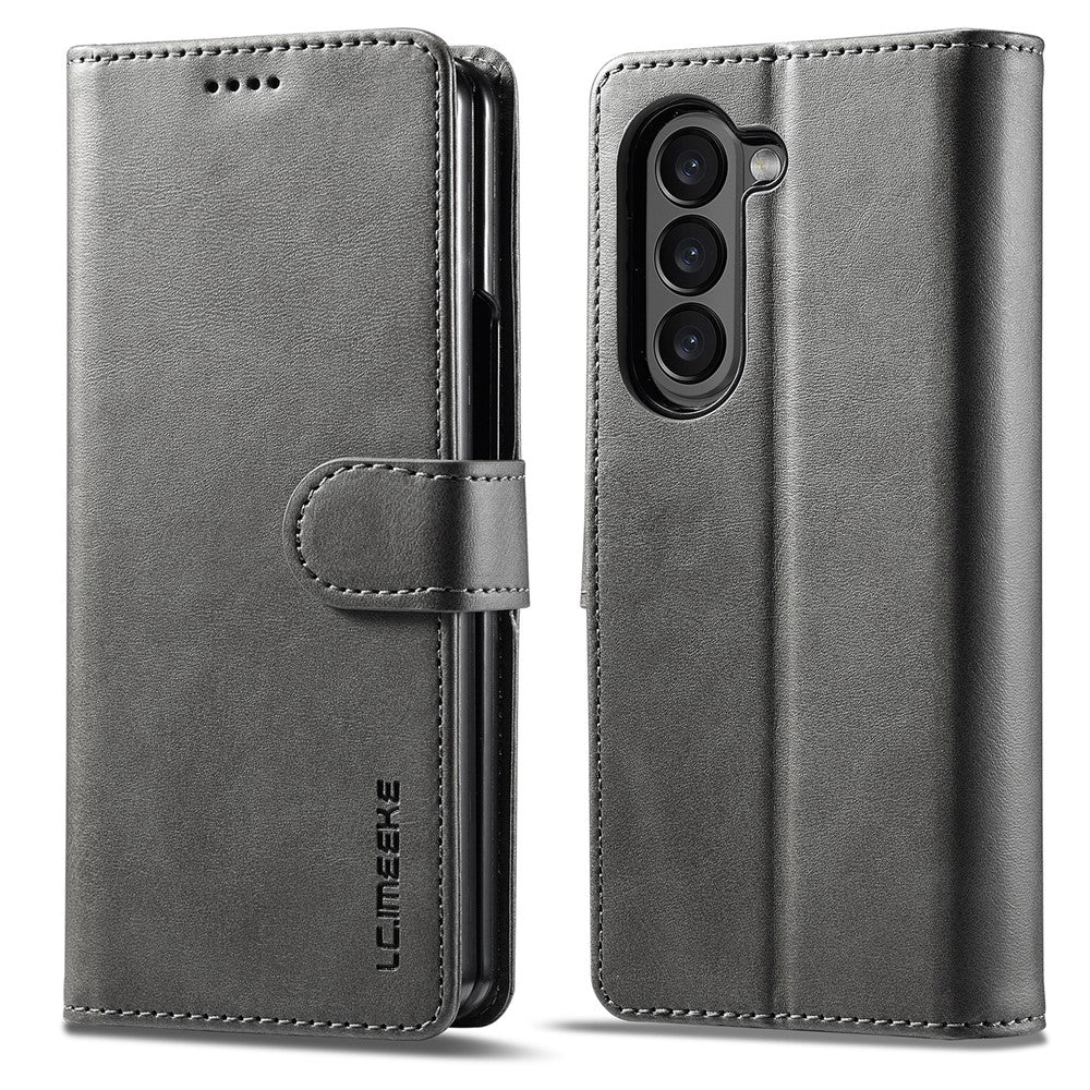 LC.IMEEKE For Samsung Galaxy Z Fold5 5G Wallet Leather Phone Case Stand Calf Texture Phone Cover