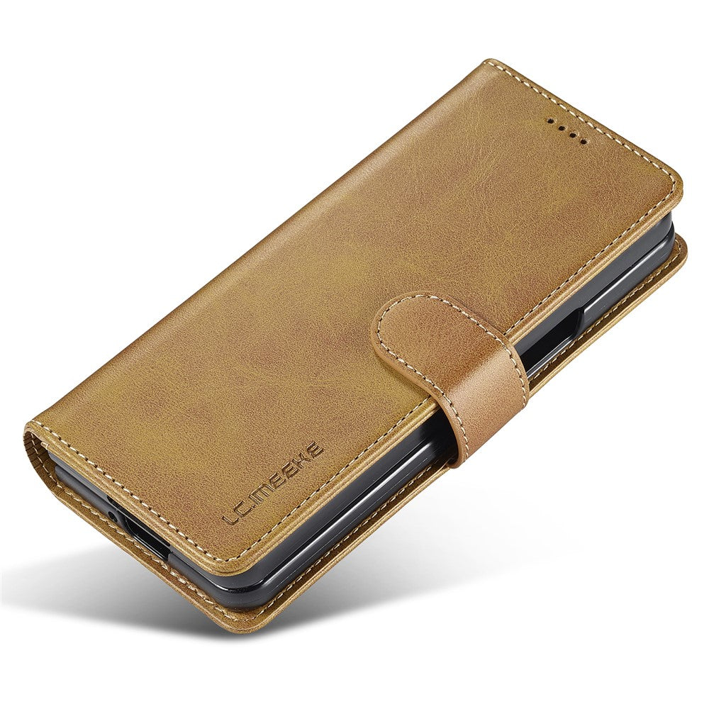 LC.IMEEKE For Samsung Galaxy Z Fold5 5G Wallet Leather Phone Case Stand Calf Texture Phone Cover